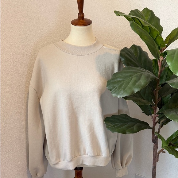 OAK + FORT Sweaters - OAK + FORT Neutral Cut-Out Sweatshirt / Sweater